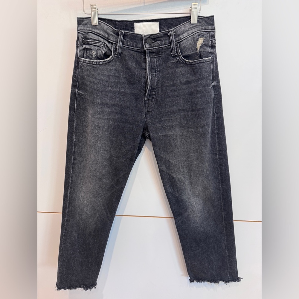 MotherJeans Mother Superior The Tom Cat Chew Crop Blk 29